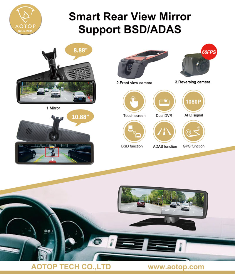 Smart Rear View Mirror Support BSD/ADAS